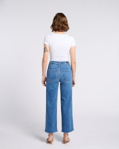 Patch Pocket High Rise Wide Leg Dark Denim LTJ