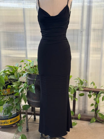 All Nighter Shoulder Sequin Mini Dress in Black