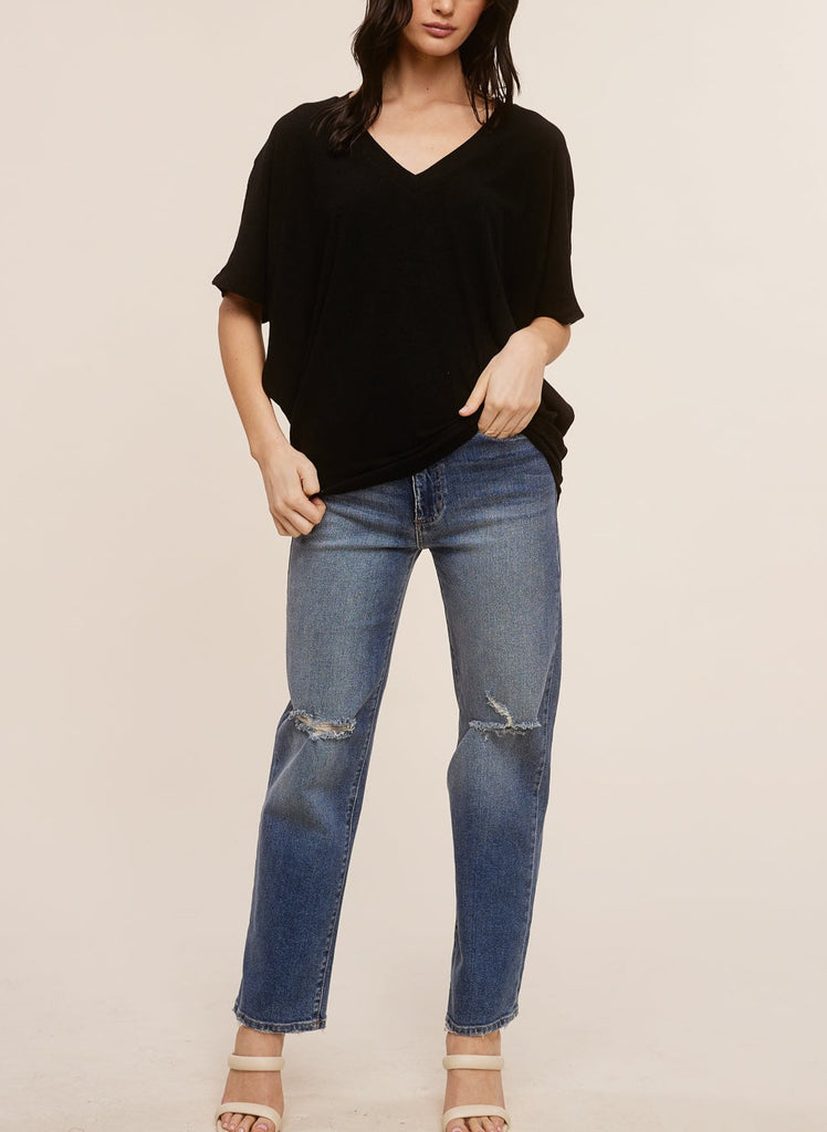 Softest V Neck Short Sleeve Dolman Tee (Assorted Colors)