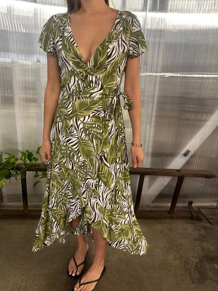 hawaiian wrap dress Rulebreaker Wrapdress, Blue Hawaii Cotton 79cm (30 Hawaiian wrap dress with sweetheart