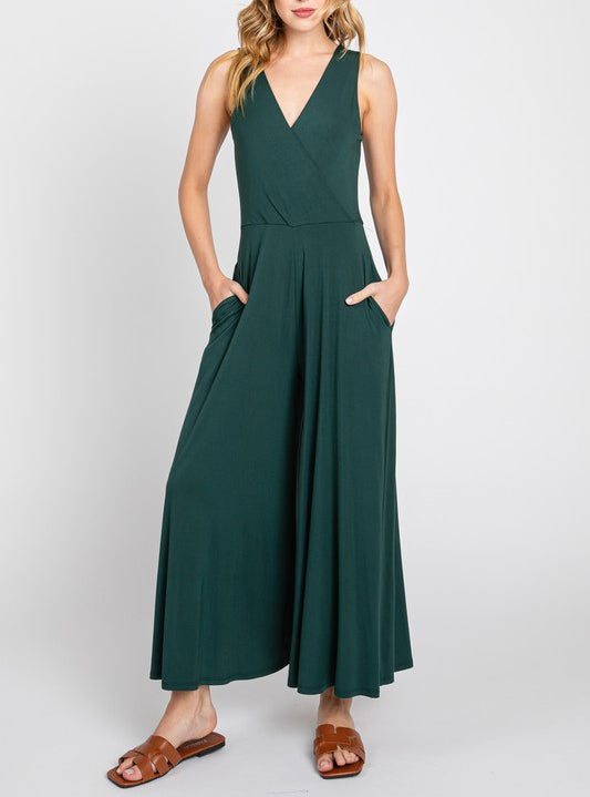 Jaylen Wrap Front Jersey Jumpsuit (Various Colors)