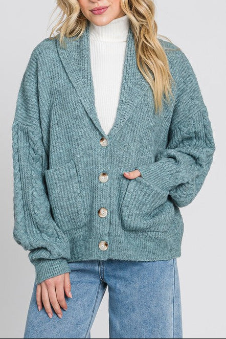 Cabin Blue Collared Cardigan