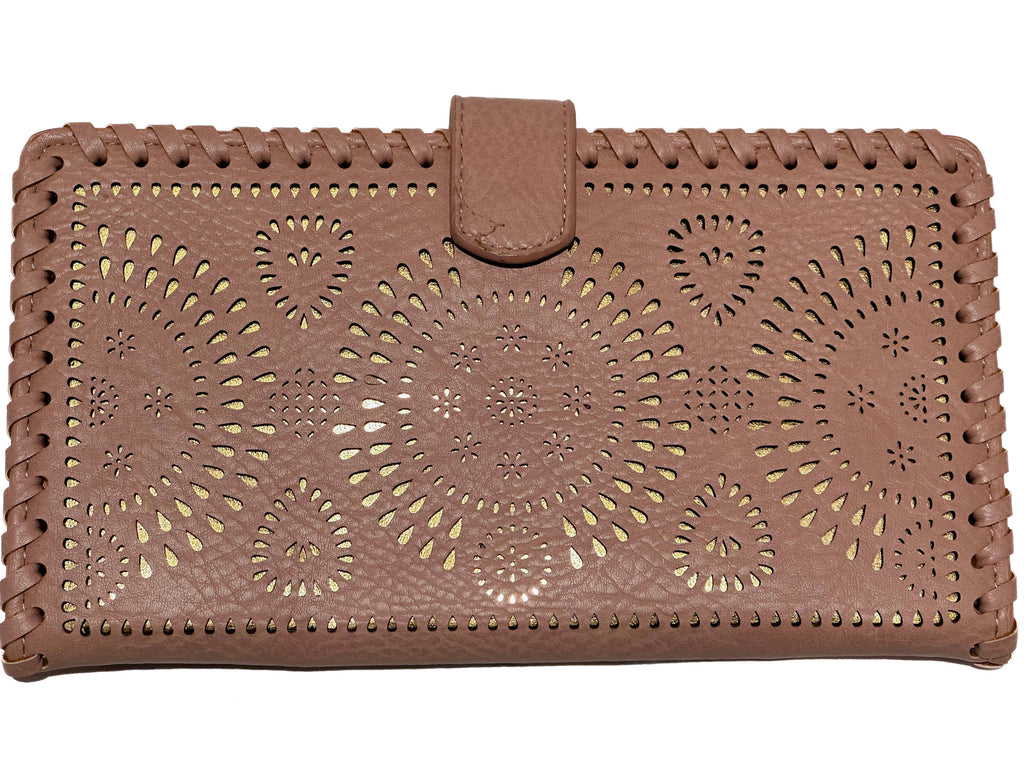 Jodie Vintage Inspired Vegan Leather Wallet In Blush