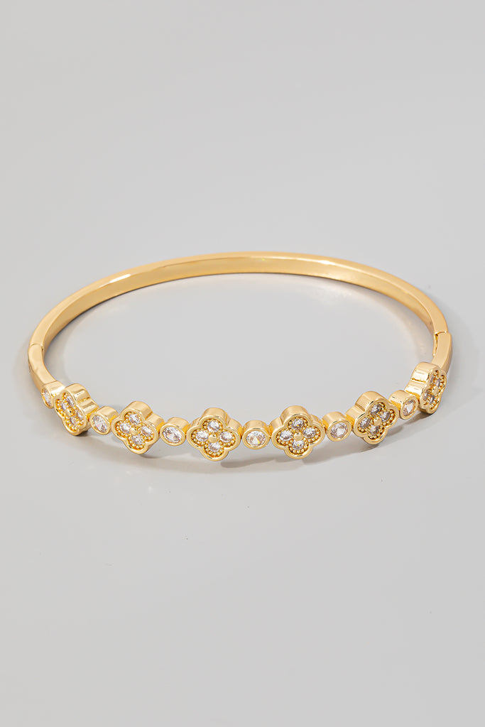 Bouquet of Flowers Rhinestone Bracelet (Gold/Silver)