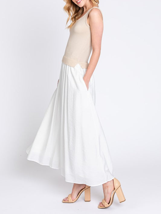Madelyn Sleeveless Half Sweater Half Midi Dress (Various Colors)