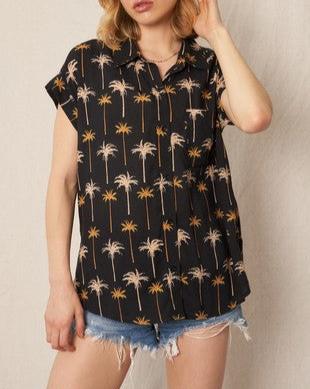 Serenity Long Sleeve Cotton Print Blouse Button Up Version