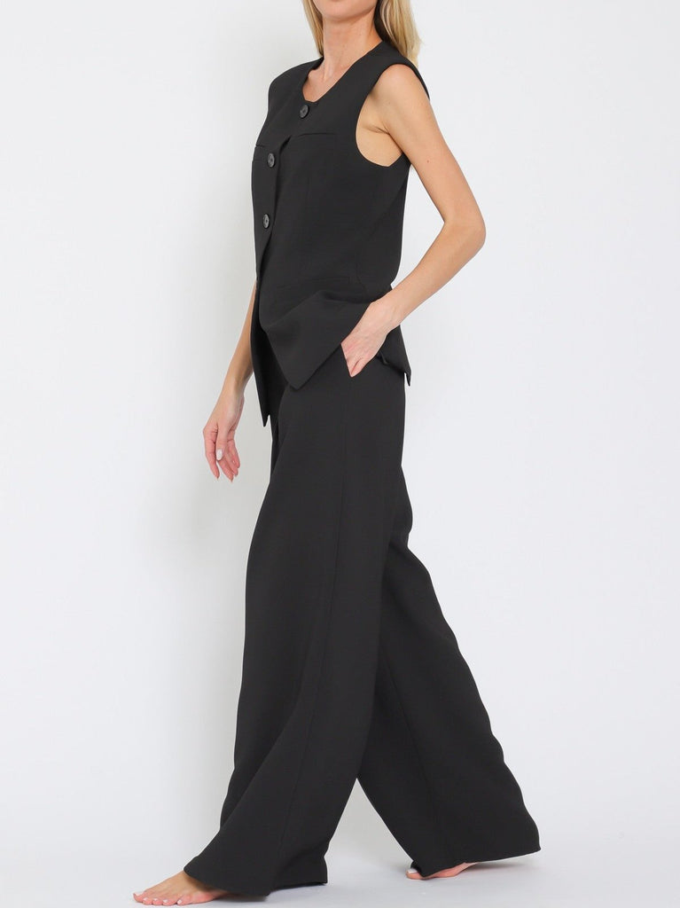 Business Chic Sleeveless Button Front Top (Assorted Colors)