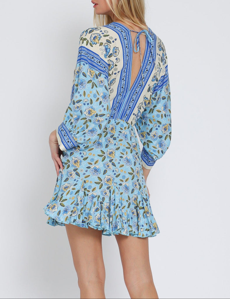 Seaside Glow Dolman Tie Waist Mini Dress