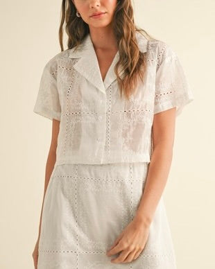 Ivory Meadow Eyelet Blouse