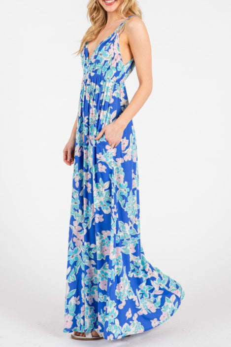 Indigo Bloom Maxi Dress