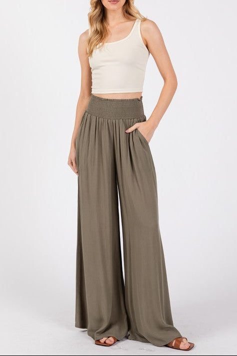 Coastal Flow Smocked Pants
