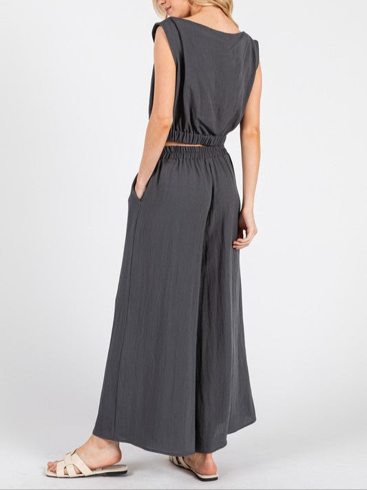 Slate Wide Leg Pull-On Pants