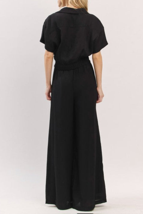 Selva Cropped Elastic Waist Top