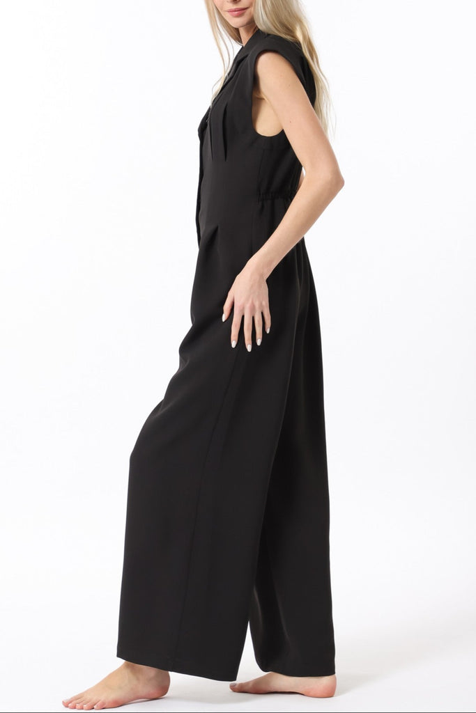 Noir Rose Sleeveless Jumpsuit