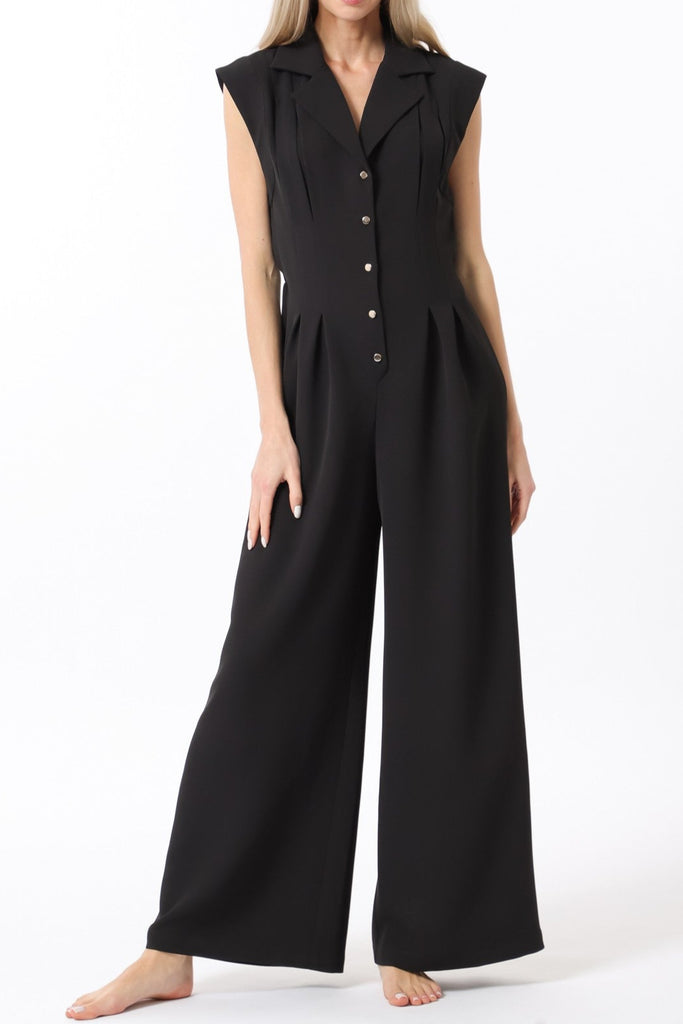 Noir Rose Sleeveless Jumpsuit