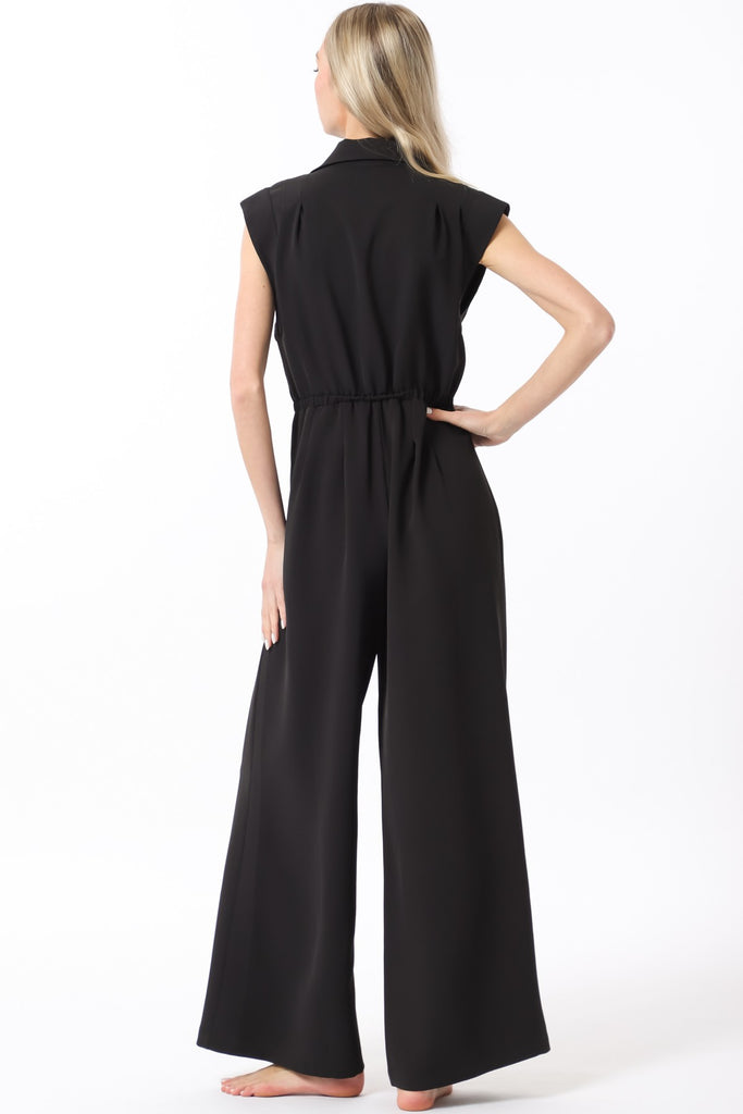 Noir Rose Sleeveless Jumpsuit