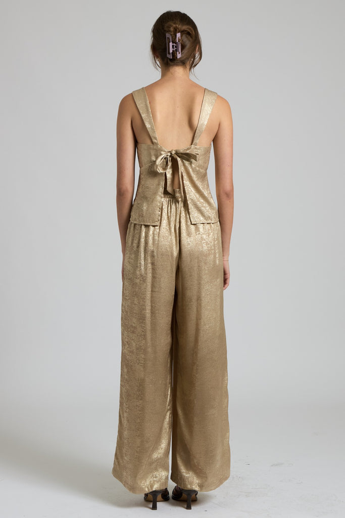 Golden Gal Tie Back Jumpsuit