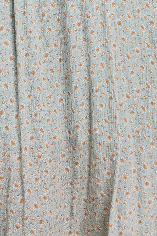 Minty Fields Floral Print Ruffle Mini Dress