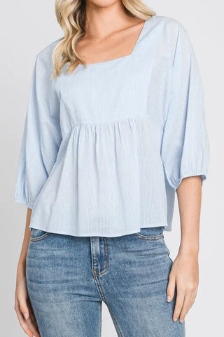 Serenity Long Sleeve Cotton Print Blouse Button Up Version