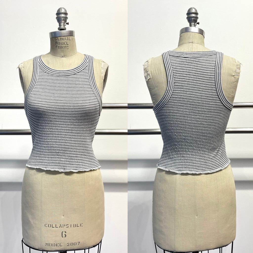 Jeanie Striped Rib Racer Tank