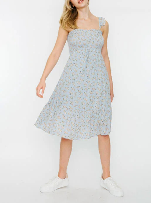 Prairie Floral Print Ruffle Mini Dress