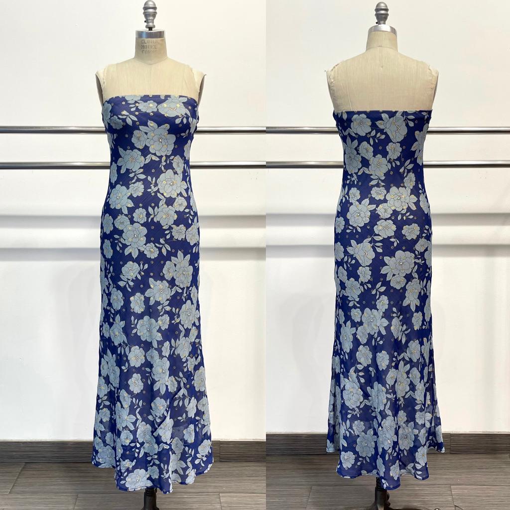 Midnight Moon Floral Maxi Tube Dress