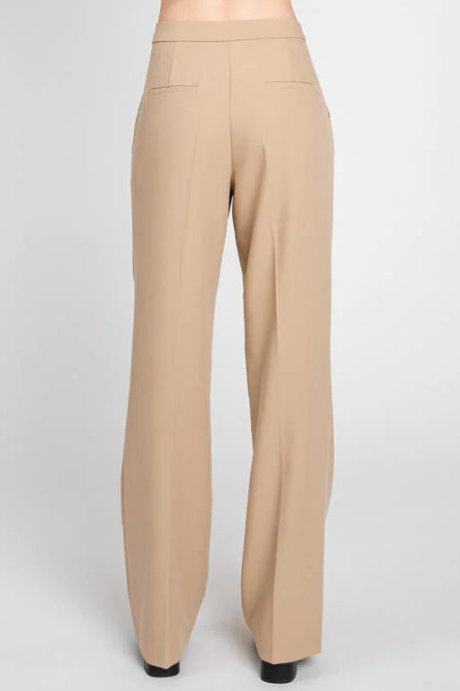 Latte Muse Straight Leg Elastic Waist Trouser Pant