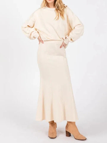 Gracie Round Neck Textured Knit Tank Top in Oat