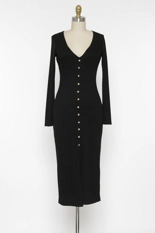 All Nighter Shoulder Sequin Mini Dress in Black