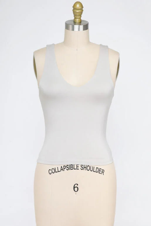 The Madison Best Selling Double Layer V-Neck Tank Top (Assorted)