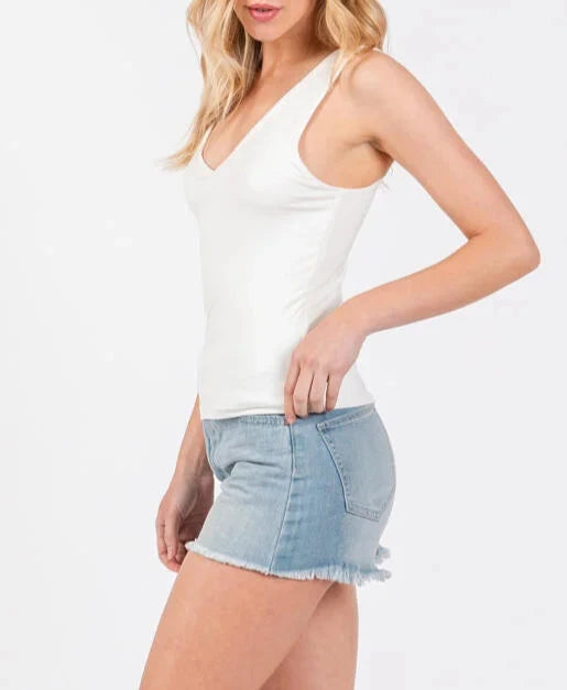 The Madison Best Selling Double Layer V-Neck Tank Top (Assorted)