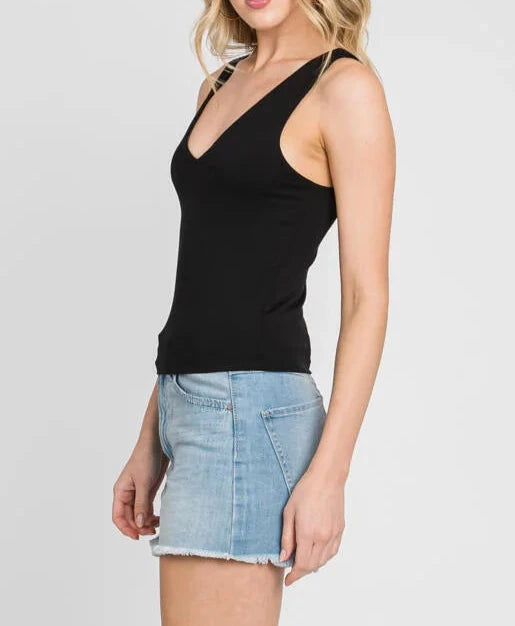 The Madison Best Selling Double Layer V-Neck Tank Top (Assorted)