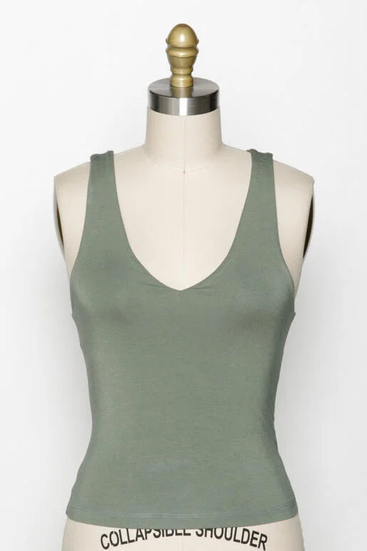 The Madison Best Selling Double Layer V-Neck Tank Top (Assorted)