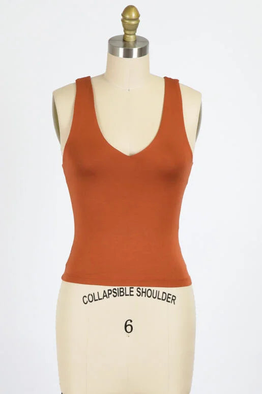 The Madison Best Selling Double Layer V-Neck Tank Top (Assorted)