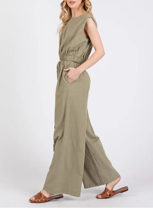 Meadow Bliss Linen Wide Leg Pant