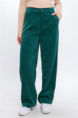RAE CORDUROY WIDE HIGH WAISTED PANT HUNTER GREEN