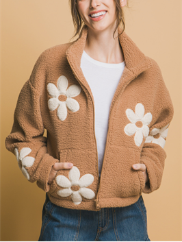 Daisy Darlin' Fleece Zip Up Jacket (Assorted)