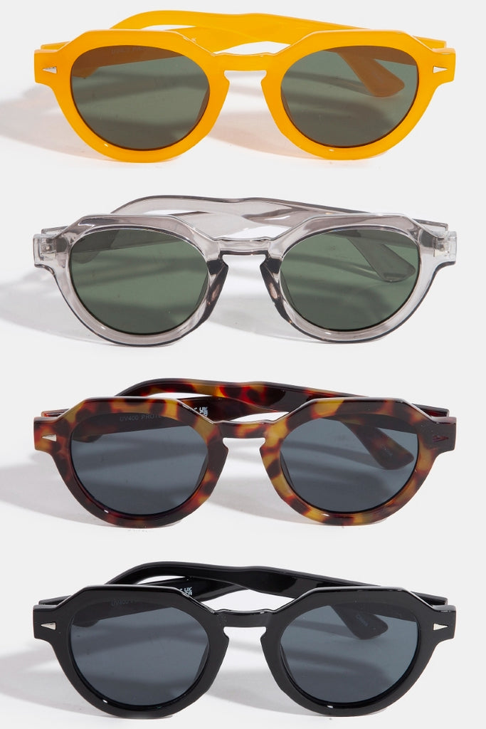 Geometric Retro Round Sunglasses (Assorted)