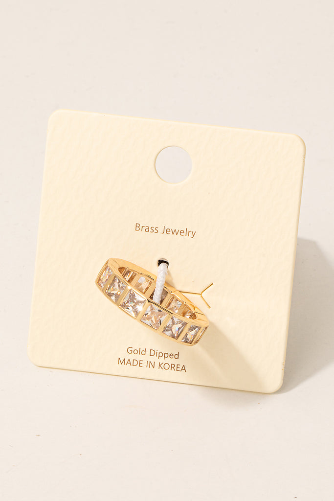 X Marks the Rhinestone Thick Stacking Ring (Gold/Silver)