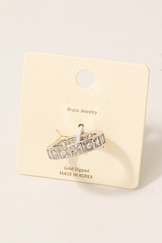 X Marks the Rhinestone Thick Stacking Ring (Gold/Silver)