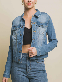 Blowin in the Wind Cropped Denim Jacket (Assorted)