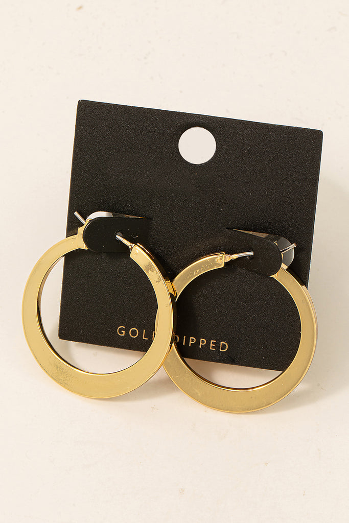 Gold Everyday Thin Hoops with Pin Catch