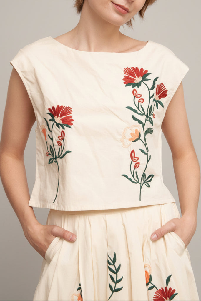 Wildflower Embroidered Top