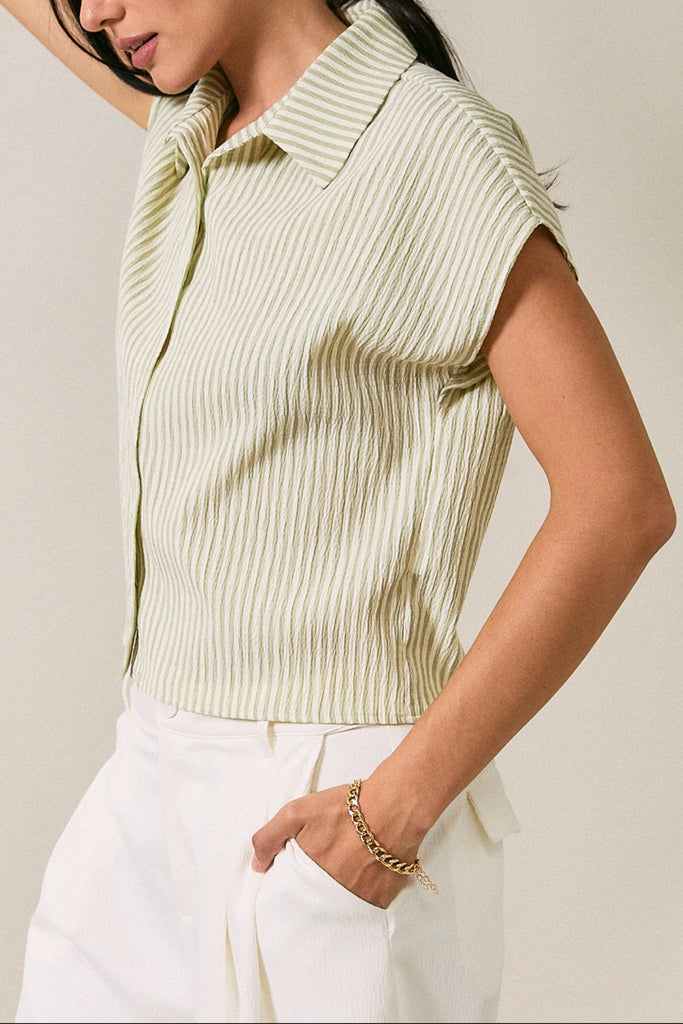 Seabrook Striped Button Down Top (Various Colors)