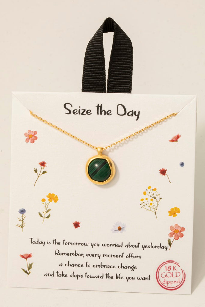 Seize the Day 18K Circle Stone Necklace in Gold (Assorted)
