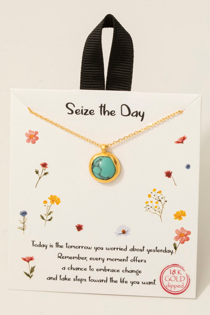 Seize the Day 18K Circle Stone Necklace in Gold (Assorted)