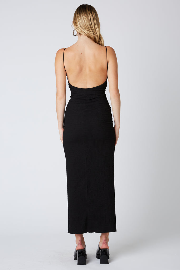 Kat Textured Maxi Dress in Black