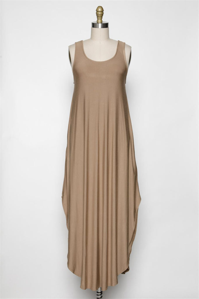 Crossback Soft Jersey Dress In Golden Mocha