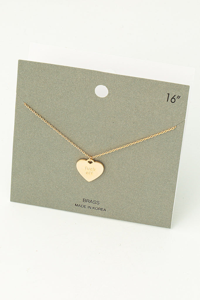 Fuck Off Heart Necklace (Assorted)