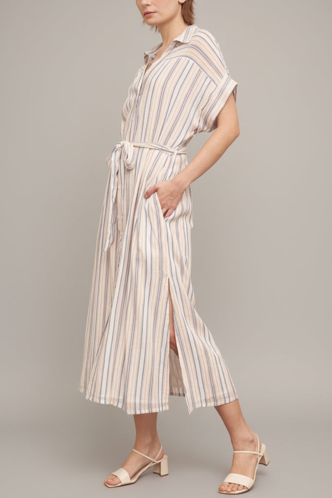 The Soft Stripe Shirt Dress